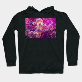 Fractal glowing flowers Hoodie